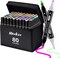 80 Colors Alcohol Markers for Adult Coloring Books, Dual Tip Art Markers with Brush Tip & Chisel Tips for Coloring, Illustrations, Drawing, Sketching with Carrying Case